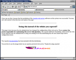 This is what you’ll see if Apache is running correctly