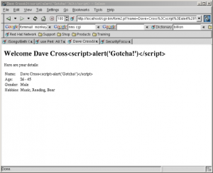 Attempted Cross-Site Scripting Attack Fails